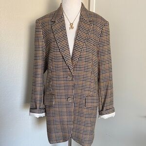 H&M Brown Plaid Blazer